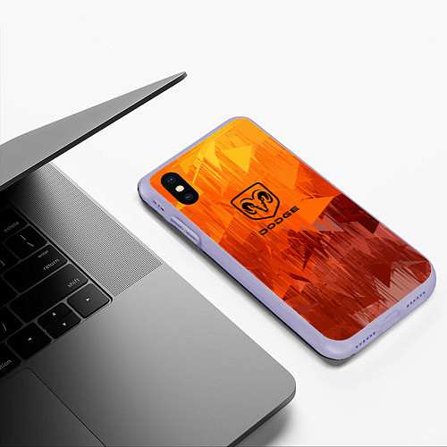 Чехол iPhone XS Max матовый Dodge / 3D-Светло-сиреневый – фото 3