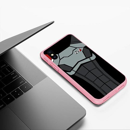 Чехол iPhone XS Max матовый КОСТЮМ N7 MASS EFFECT N7 М / 3D-Баблгам – фото 3