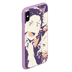 Чехол iPhone XS Max матовый Re:Zero, цвет: 3D-сиреневый — фото 2