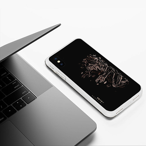 Чехол iPhone XS Max матовый Атака Титанов / 3D-Белый – фото 3