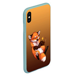 Чехол iPhone XS Max матовый Взрывной характер милого лиса, цвет: 3D-мятный — фото 2