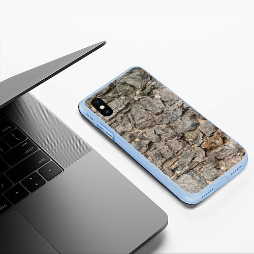 Чехол iPhone XS Max матовый Сломанная стена / 3D-Голубой – фото 3