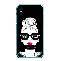 Чехол iPhone XS Max матовый Girl Boss, цвет: 3D-мятный