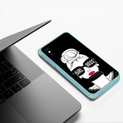 Чехол iPhone XS Max матовый Girl Boss, цвет: 3D-мятный — фото 2