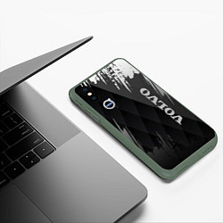 Чехол iPhone XS Max матовый Volvo, цвет: 3D-темно-зеленый — фото 2