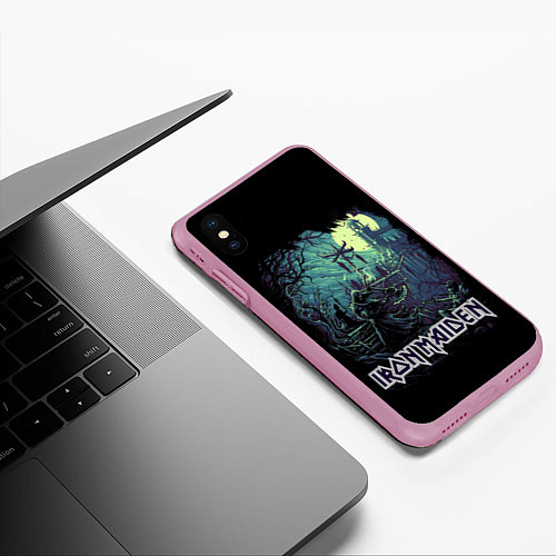 Чехол iPhone XS Max матовый IRON MAIDEN / 3D-Розовый – фото 3