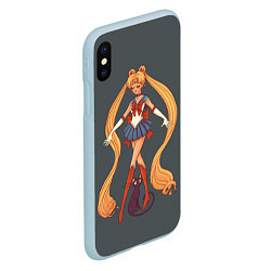 Чехол iPhone XS Max матовый Sailor Moon Сейлор Мун, цвет: 3D-голубой — фото 2