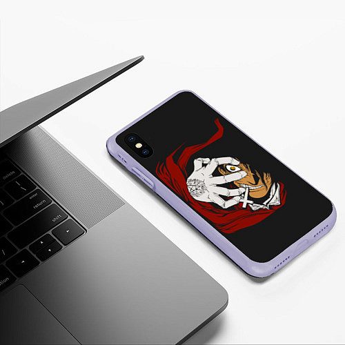 Чехол iPhone XS Max матовый Hellsing Хеллсинг / 3D-Светло-сиреневый – фото 3