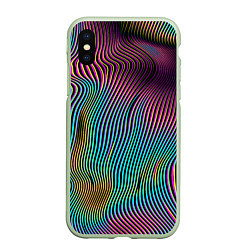 Чехол iPhone XS Max матовый Современная абстракция, цвет: 3D-салатовый