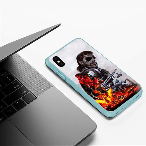Чехол iPhone XS Max матовый Metal Gear / 3D-Мятный – фото 3