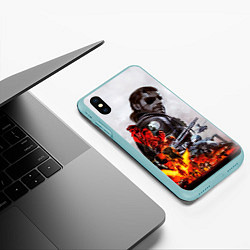 Чехол iPhone XS Max матовый Metal Gear, цвет: 3D-мятный — фото 2