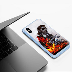 Чехол iPhone XS Max матовый Metal Gear, цвет: 3D-голубой — фото 2