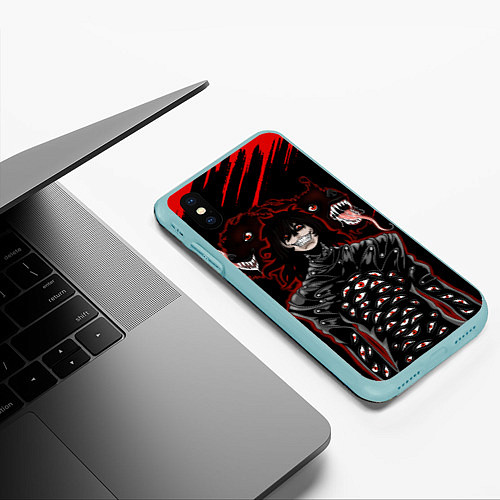 Чехол iPhone XS Max матовый Hellsing Хеллсинг / 3D-Мятный – фото 3