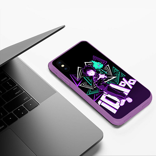 Чехол iPhone XS Max матовый МОБ ПСИХО 100 / 3D-Фиолетовый – фото 3
