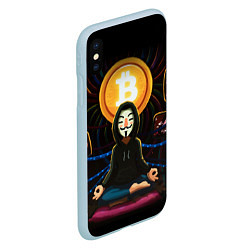 Чехол iPhone XS Max матовый БИТКОИН BITCOIN, цвет: 3D-голубой — фото 2