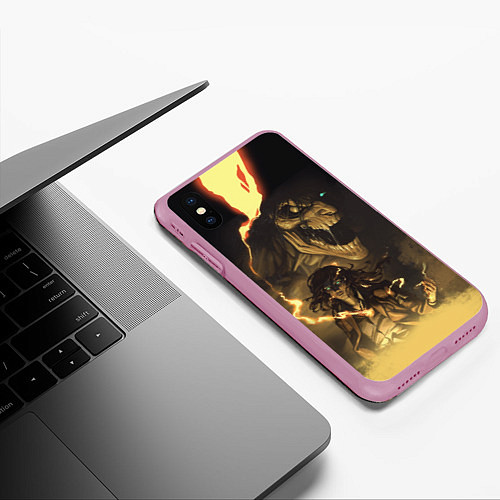 Чехол iPhone XS Max матовый АТАКА ТИТАНОВ ФИНАЛ / 3D-Розовый – фото 3