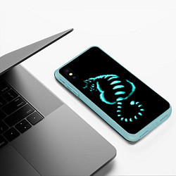 Чехол iPhone XS Max матовый ВОЛШЕБНЫЙ КОТ, цвет: 3D-мятный — фото 2