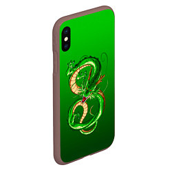 Чехол iPhone XS Max матовый Земляной анимешный дракон, цвет: 3D-коричневый — фото 2