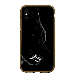 Чехол iPhone XS Max матовый Wolf, цвет: 3D-коричневый