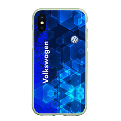 Чехол iPhone XS Max матовый Volkswagen, цвет: 3D-салатовый