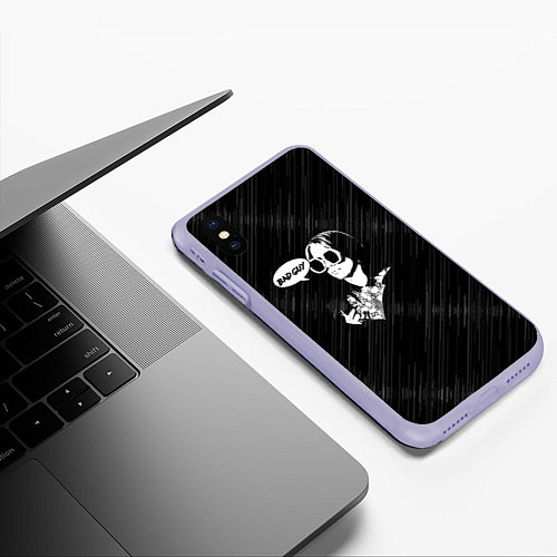 Чехол iPhone XS Max матовый Билли Айлиш / 3D-Светло-сиреневый – фото 3