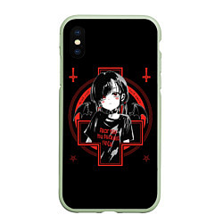 Чехол iPhone XS Max матовый SATANIC, цвет: 3D-салатовый