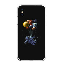 Чехол iPhone XS Max матовый Space Travel, цвет: 3D-белый