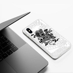 Чехол iPhone XS Max матовый ДРАКОН DRAGON, цвет: 3D-белый — фото 2