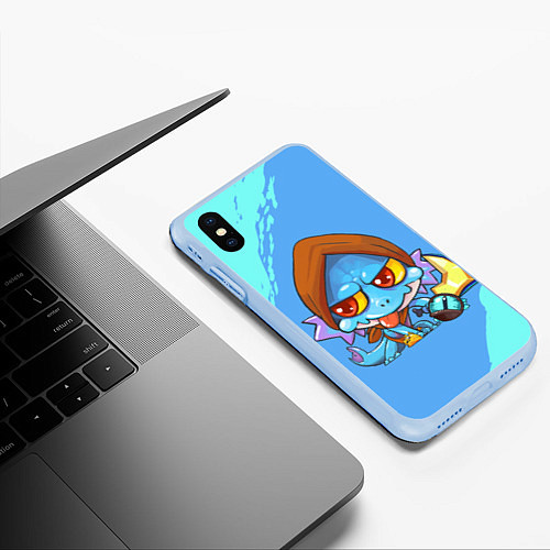 Чехол iPhone XS Max матовый Сларк Dota 2 / 3D-Голубой – фото 3