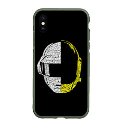 Чехол iPhone XS Max матовый Daft Punk, цвет: 3D-темно-зеленый