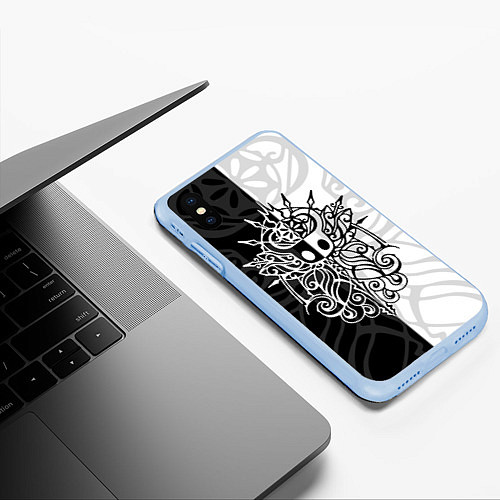 Чехол iPhone XS Max матовый HOLLOW KNIGHT ХОЛЛОУ НАЙТ / 3D-Голубой – фото 3