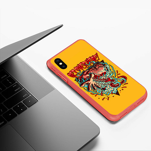 Чехол iPhone XS Max матовый Пудж Dota 2 / 3D-Красный – фото 3