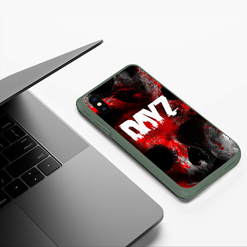 Чехол iPhone XS Max матовый DAYZ BLOOD ДЕЙЗИ КРОВЬ Z / 3D-Темно-зеленый – фото 3