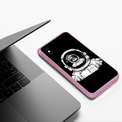 Чехол iPhone XS Max матовый Скафандр с отражением его же, цвет: 3D-розовый — фото 2