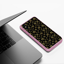 Чехол iPhone XS Max матовый Мантра ОМ, цвет: 3D-розовый — фото 2