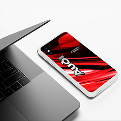 Чехол iPhone XS Max матовый Audi, цвет: 3D-белый — фото 2