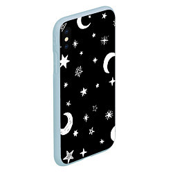 Чехол iPhone XS Max матовый Звездное небо, цвет: 3D-голубой — фото 2