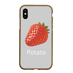 Чехол iPhone XS Max матовый Strawberry potatoes, цвет: 3D-коричневый