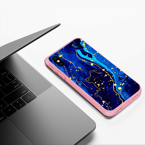 Чехол iPhone XS Max матовый СИНИЙ ГРАНИТ / 3D-Баблгам – фото 3