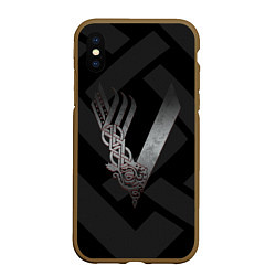 Чехол iPhone XS Max матовый ВИКИНГИ VIKINGS V, цвет: 3D-коричневый