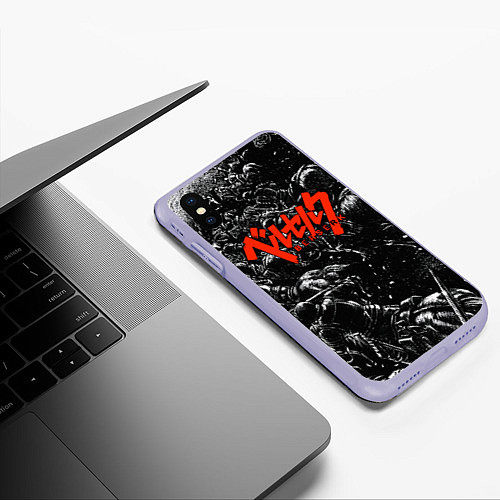 Чехол iPhone XS Max матовый BERSERK БЕРСЕРК / 3D-Светло-сиреневый – фото 3