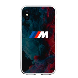 Чехол iPhone XS Max матовый BMW M Power БМВ М, цвет: 3D-белый