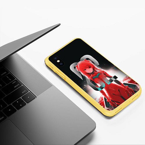 Чехол iPhone XS Max матовый Asuka Langley / 3D-Желтый – фото 3