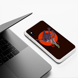 Чехол iPhone XS Max матовый Eva-01, цвет: 3D-белый — фото 2