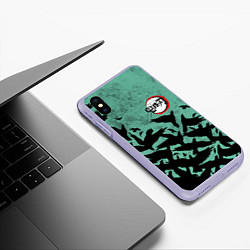 Чехол iPhone XS Max матовый DEMON SLAYER KIMETSU NO YAIBA, цвет: 3D-светло-сиреневый — фото 2