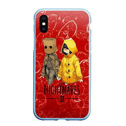 Чехол iPhone XS Max матовый Little Nightmares 2, цвет: 3D-голубой