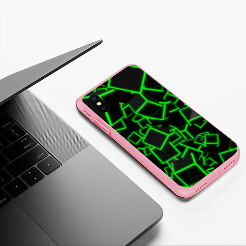 Чехол iPhone XS Max матовый Cyber cube / 3D-Баблгам – фото 3