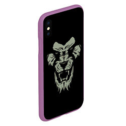 Чехол iPhone XS Max матовый Сердитый лев, цвет: 3D-фиолетовый — фото 2