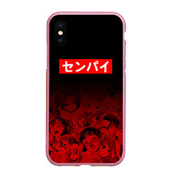 Чехол iPhone XS Max матовый SENPAI СЕНПАЙ, цвет: 3D-розовый