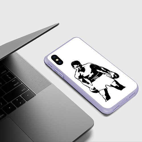 Чехол iPhone XS Max матовый The Greatest Muhammad Ali / 3D-Светло-сиреневый – фото 3